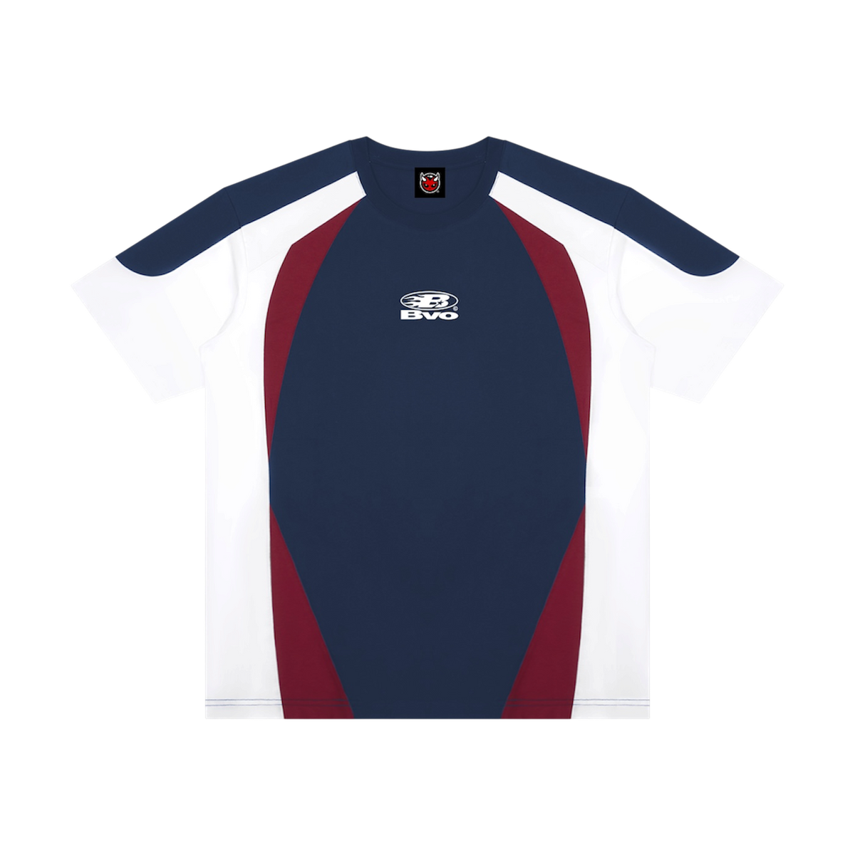 STAPE LOGO© COLOUR-BLOCK TEE [NAVY BLUE/WHITE]