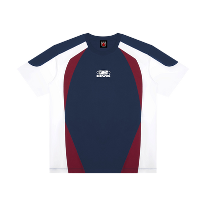STAPE LOGO© COLOUR-BLOCK TEE [NAVY BLUE/WHITE]