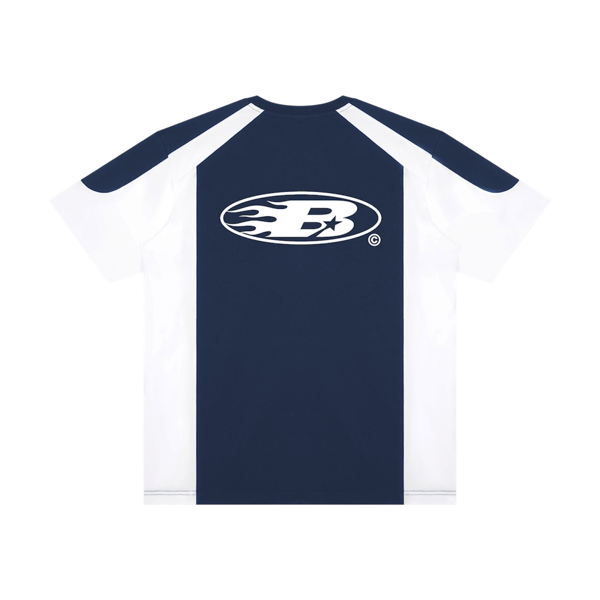 STAPE LOGO© COLOUR-BLOCK TEE [NAVY BLUE/WHITE]