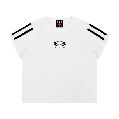 WMNS UNITY LOGO® VARSITY STRIPE TEE [WHITE]