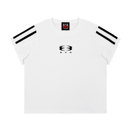 WMNS UNITY LOGO® VARSITY STRIPE TEE [WHITE]