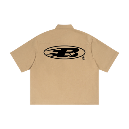 STAPLE LOGO© CARGO SHIRT [KHAKI]