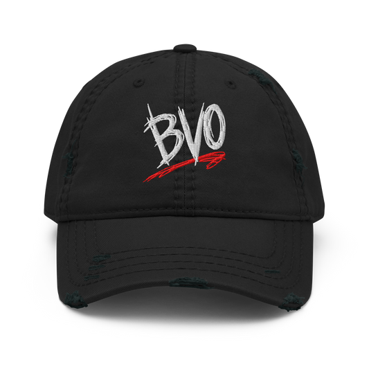 BVO® X WWE™ LOGO DISTRESSED CAP [BLACK]
