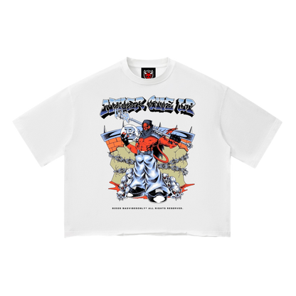 NEVER GIVE UP VINTAGE WASH TEE [WHITE]