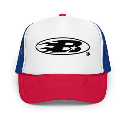 STAPLE LOGO© FOAM TRUCKER HAT [BLUE/WHITE/RED]